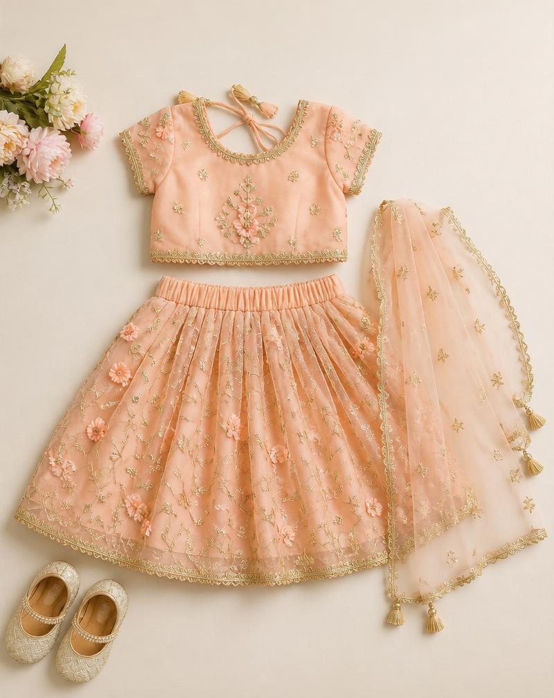 Peach Mini Lehenga